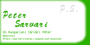 peter sarvari business card